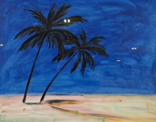 Acryl schilderij, Maya Wildevuur, Polynesië , 1998